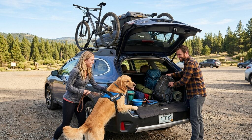 Professional stock photo, 16:9 ratio: Active family loading 
